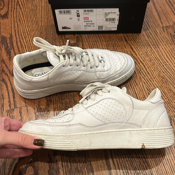 🤍CHANEL Calfskin CC Womens Sneakers. size 37. - Picture 8 of 8